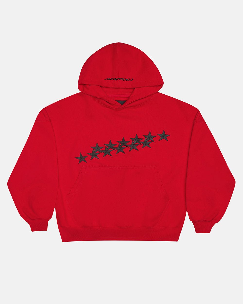 STARS HOODIE RED & BLACK - Cold Culture