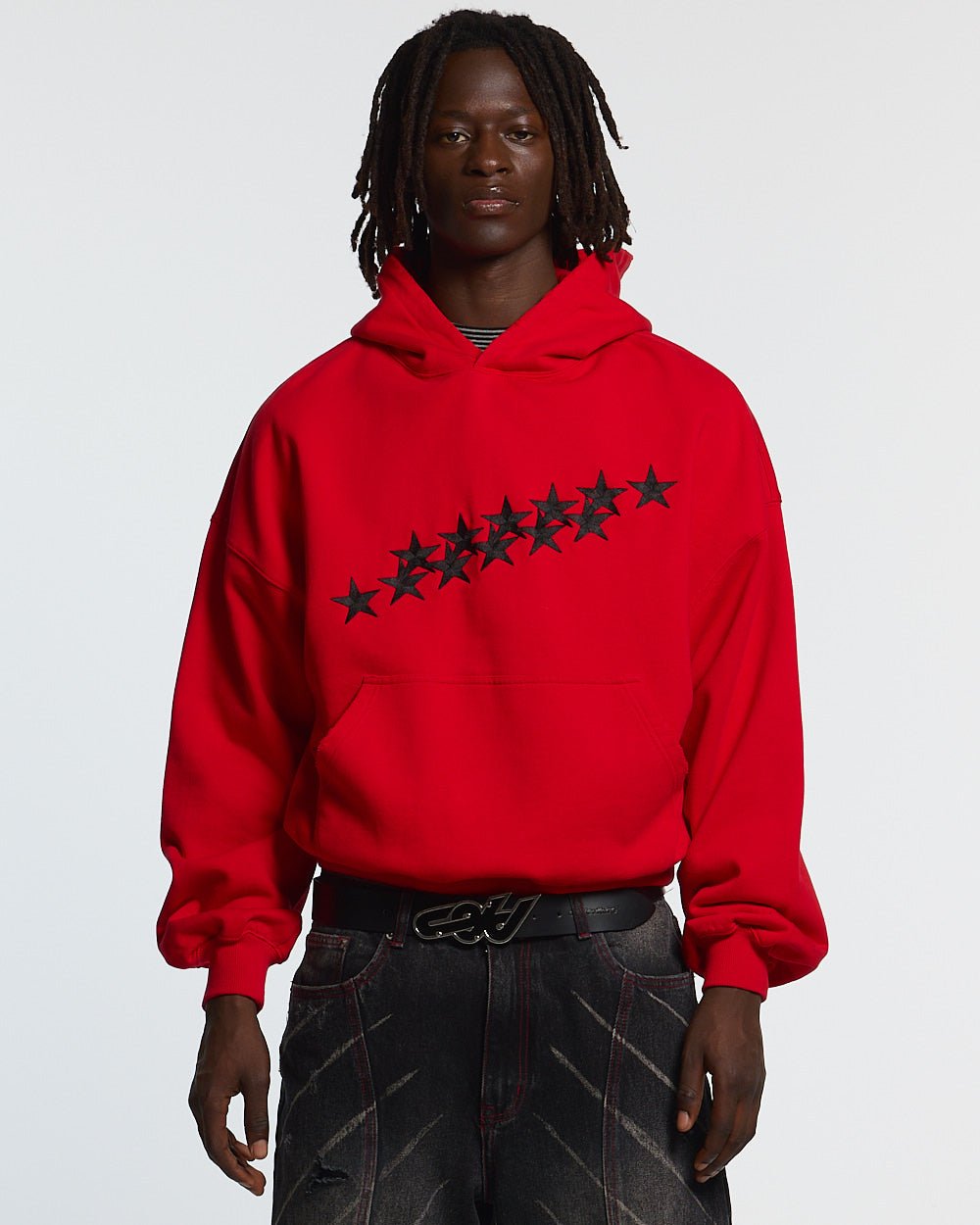 STARS HOODIE RED & BLACK - Cold Culture #man