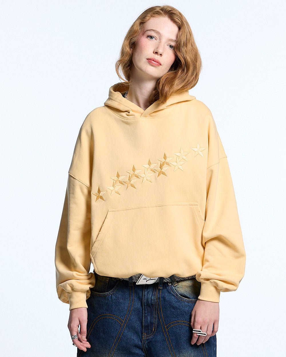 STARS HOODIE YELLOW - Cold Culture