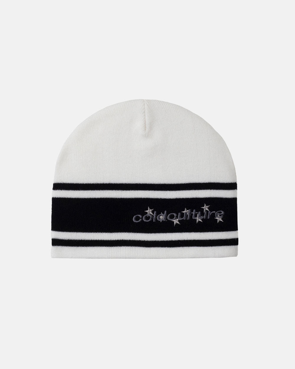 STARS STRAP BEANIE WHITE - Cold Culture