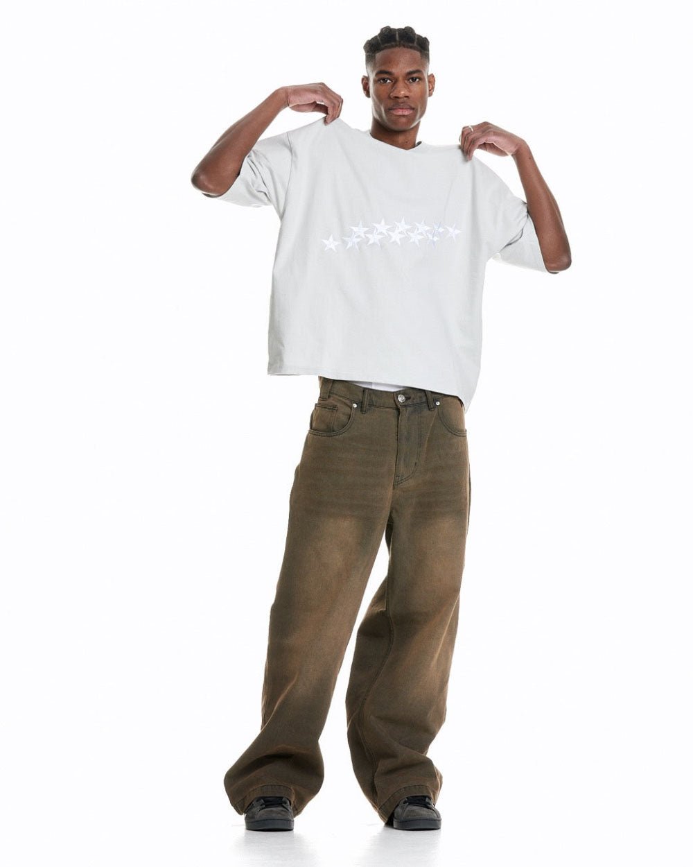 STARS TEE PALE GREY - COLD CULTURE