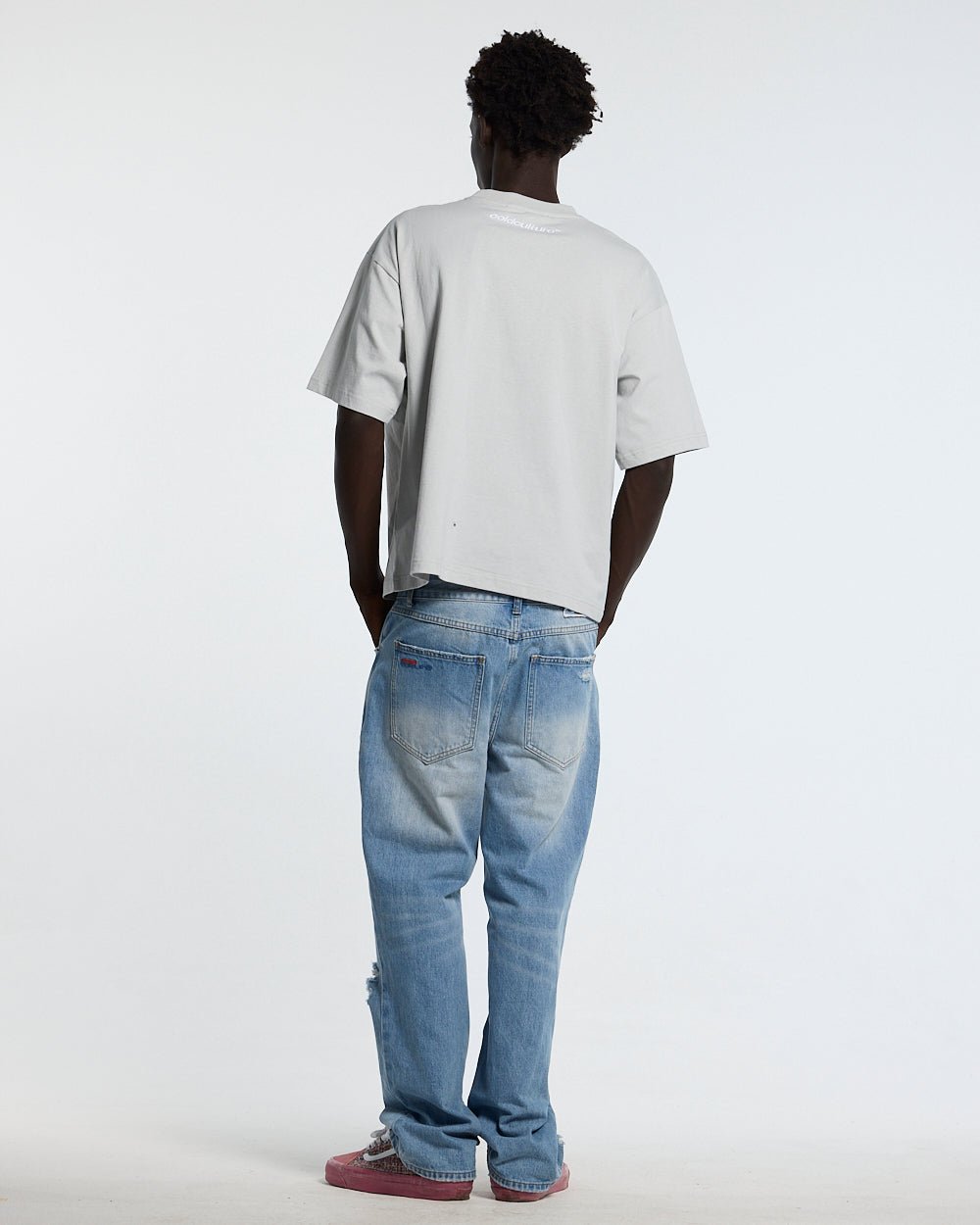 STARS TEE PALE GREY - Cold Culture