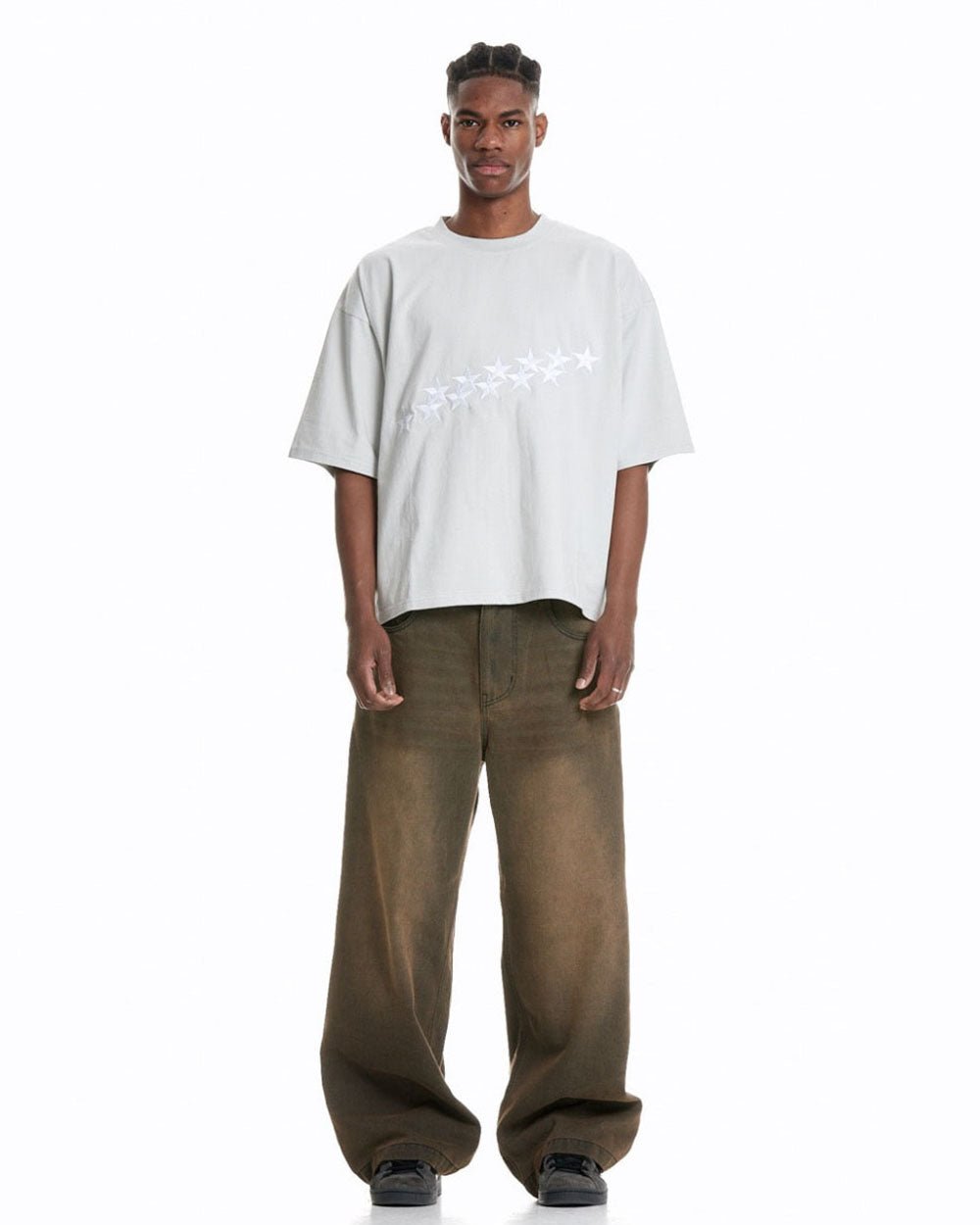 STARS TEE PALE GREY - COLD CULTURE