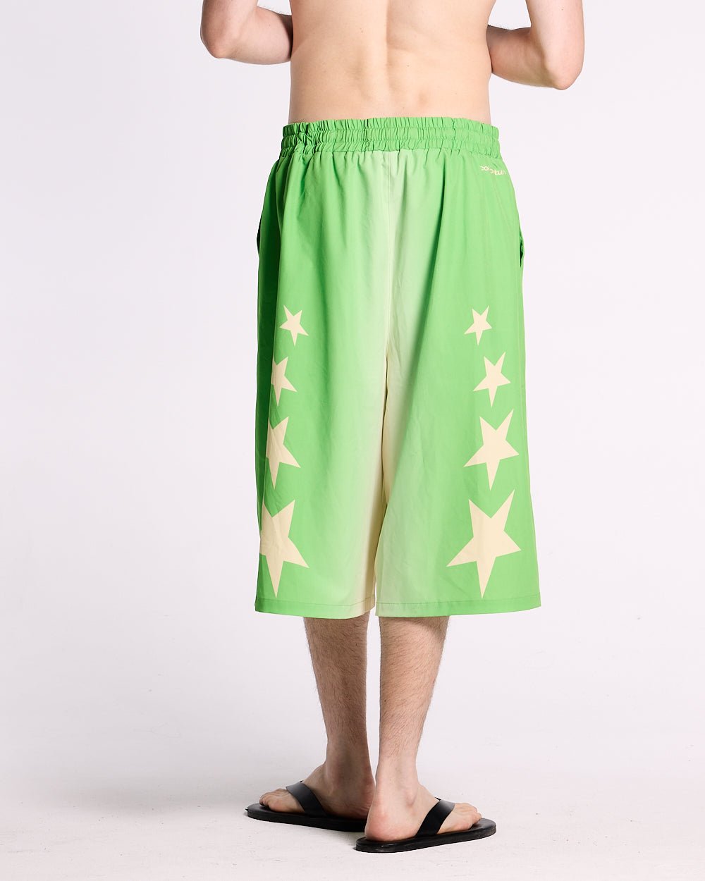 STARS WIDE SWIM SHORTS GREEN - COLD CULTURE