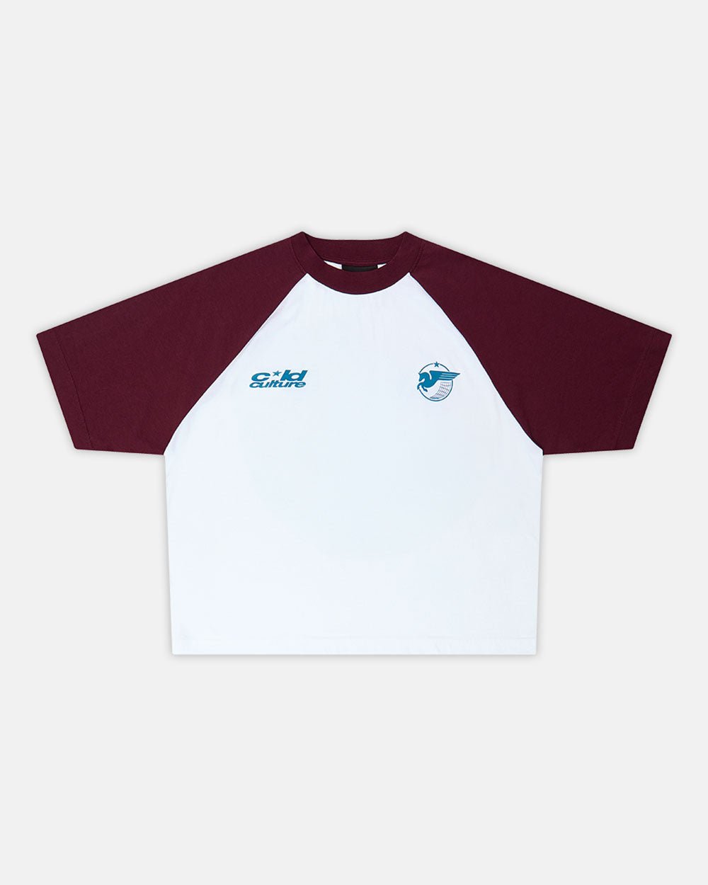 STORMWING TEE WHITE AND BURGUNDY - COLD CULTURE