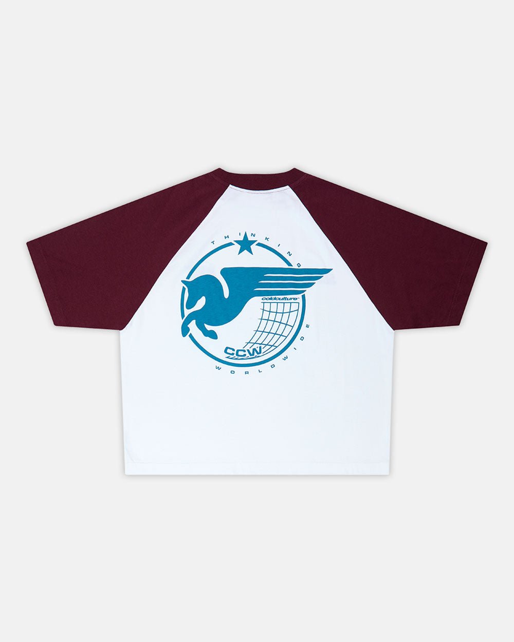 STORMWING TEE WHITE AND BURGUNDY - COLD CULTURE