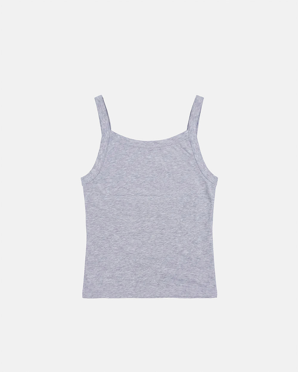 STRAPLINE TANK TOP HEATHER GREY - heather grey pleated tank top, back view - Cold Culture