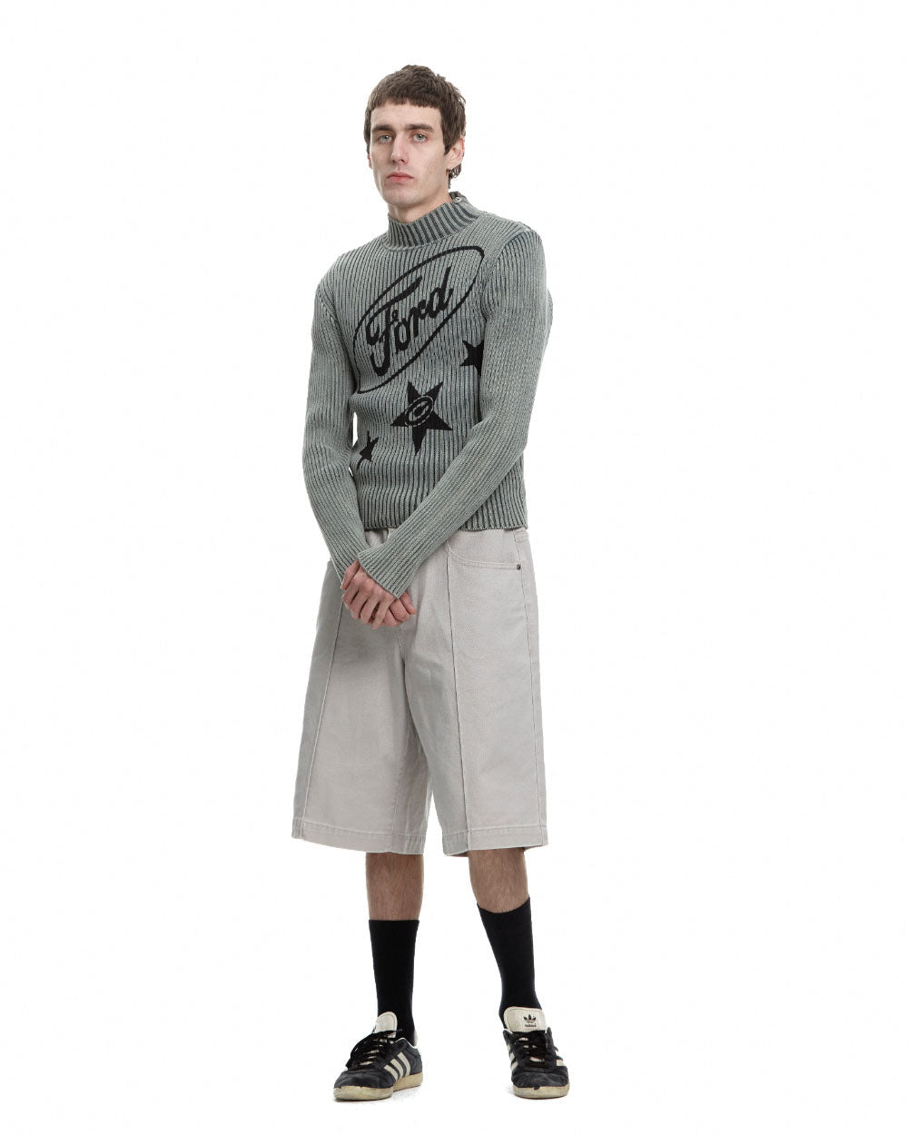 STREAKED FORD ZIPPED KNIT SAGE GREEN - COLD CULTURE #man