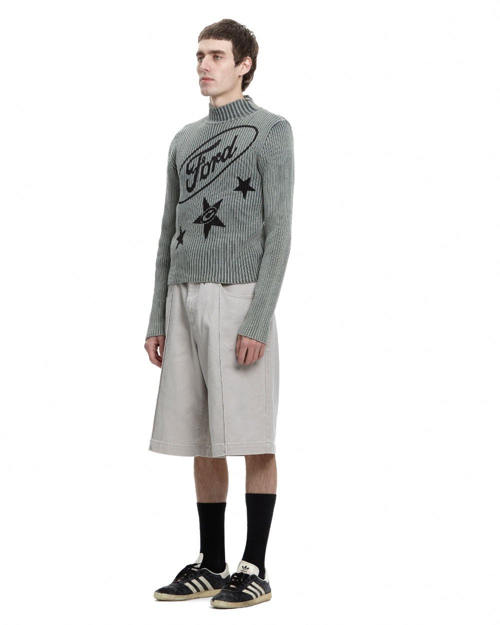 STREAKED FORD ZIPPED KNIT SAGE GREEN - COLD CULTURE #man