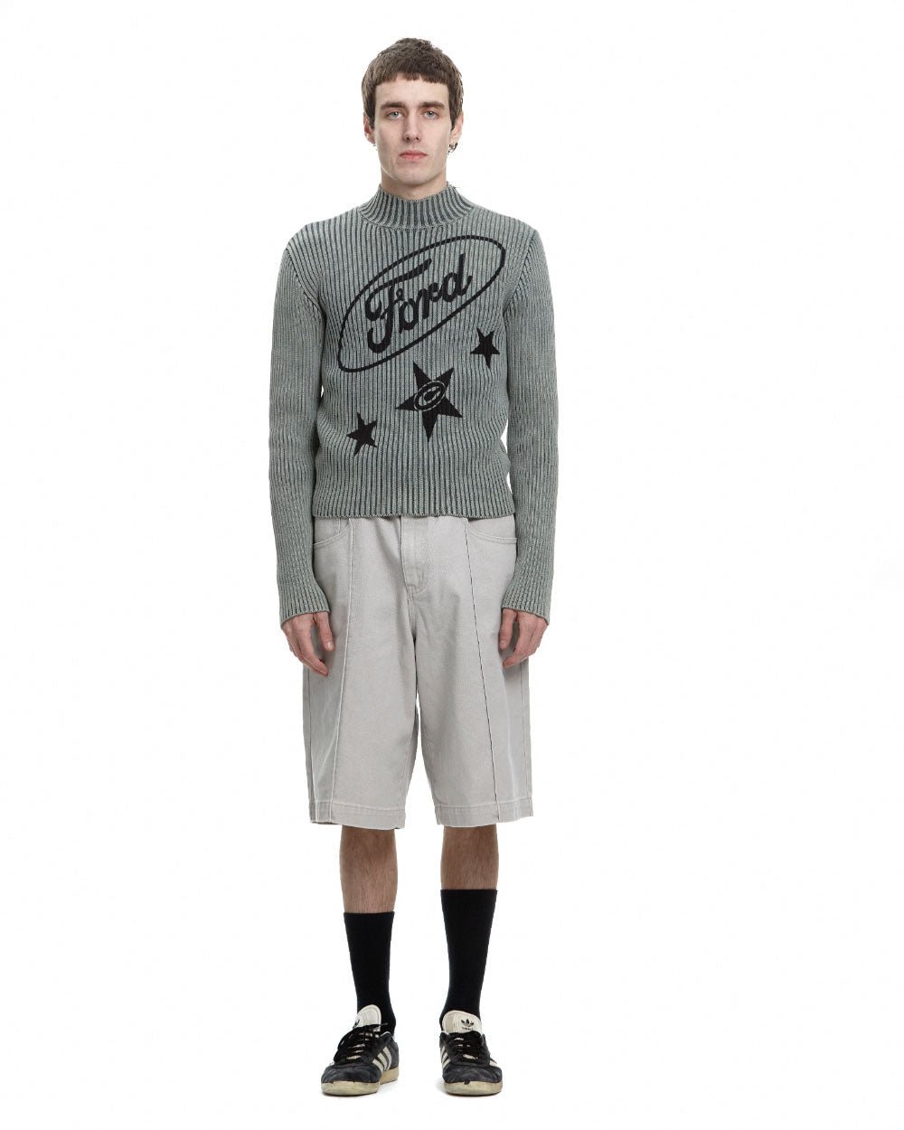 STREAKED FORD ZIPPED KNIT SAGE GREEN - COLD CULTURE #man