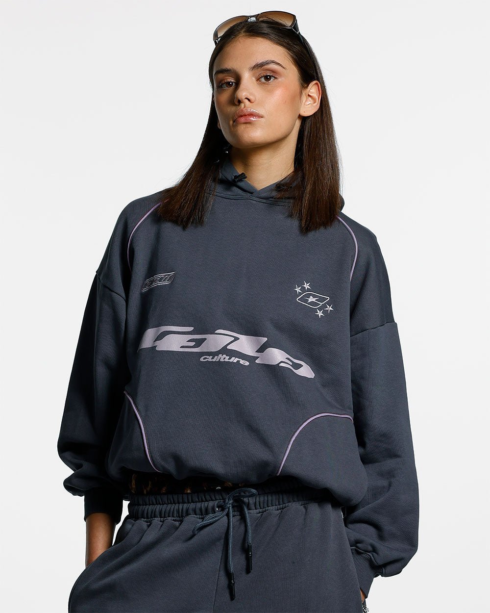 STRIDE HOODIE DARK PURPLE - COLD CULTURE