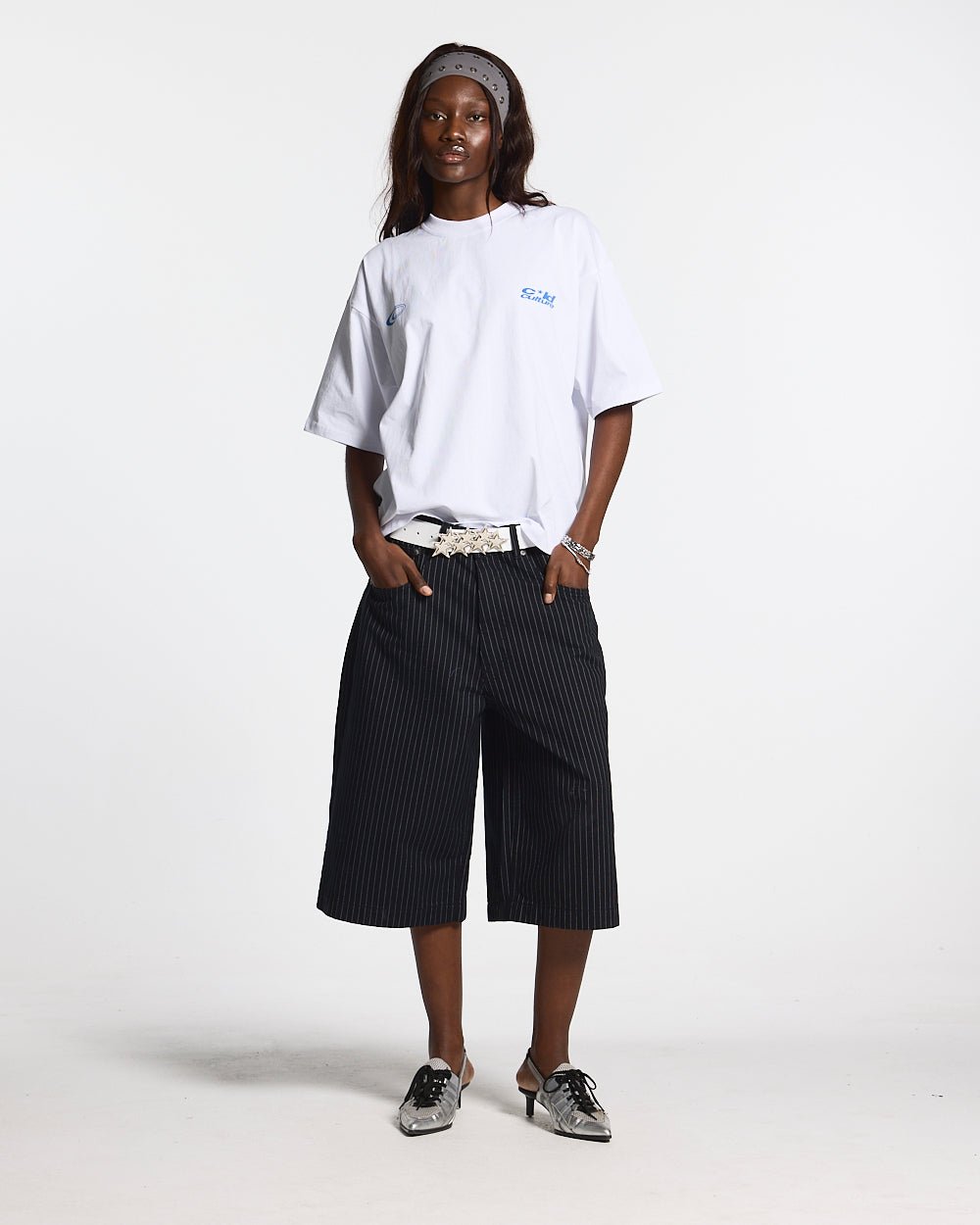 STRIPE FADE JORTS BLACK - COLD CULTURE