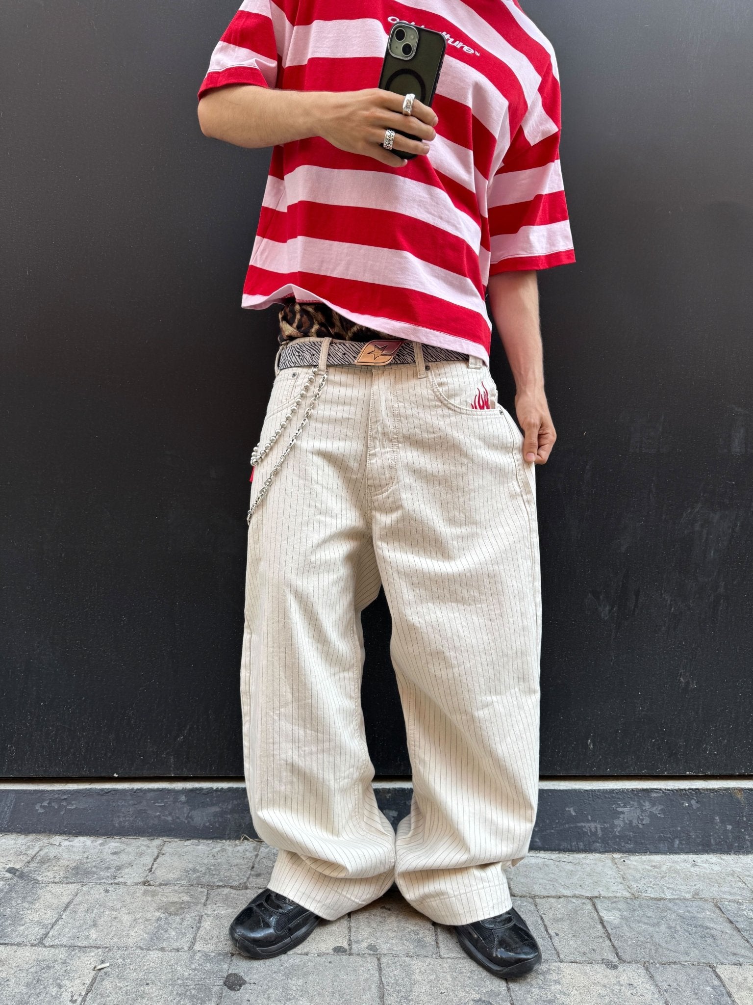 STRIPE FADE PANTS WHITE - COLD CULTURE