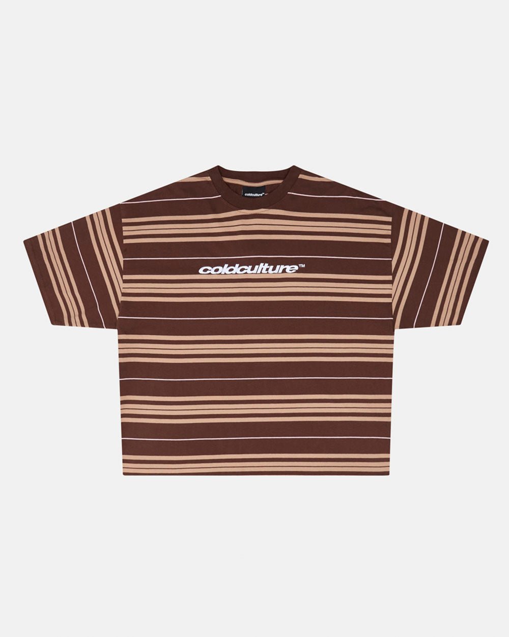 STRIPED TEE BROWN - PINK - COLD CULTURE