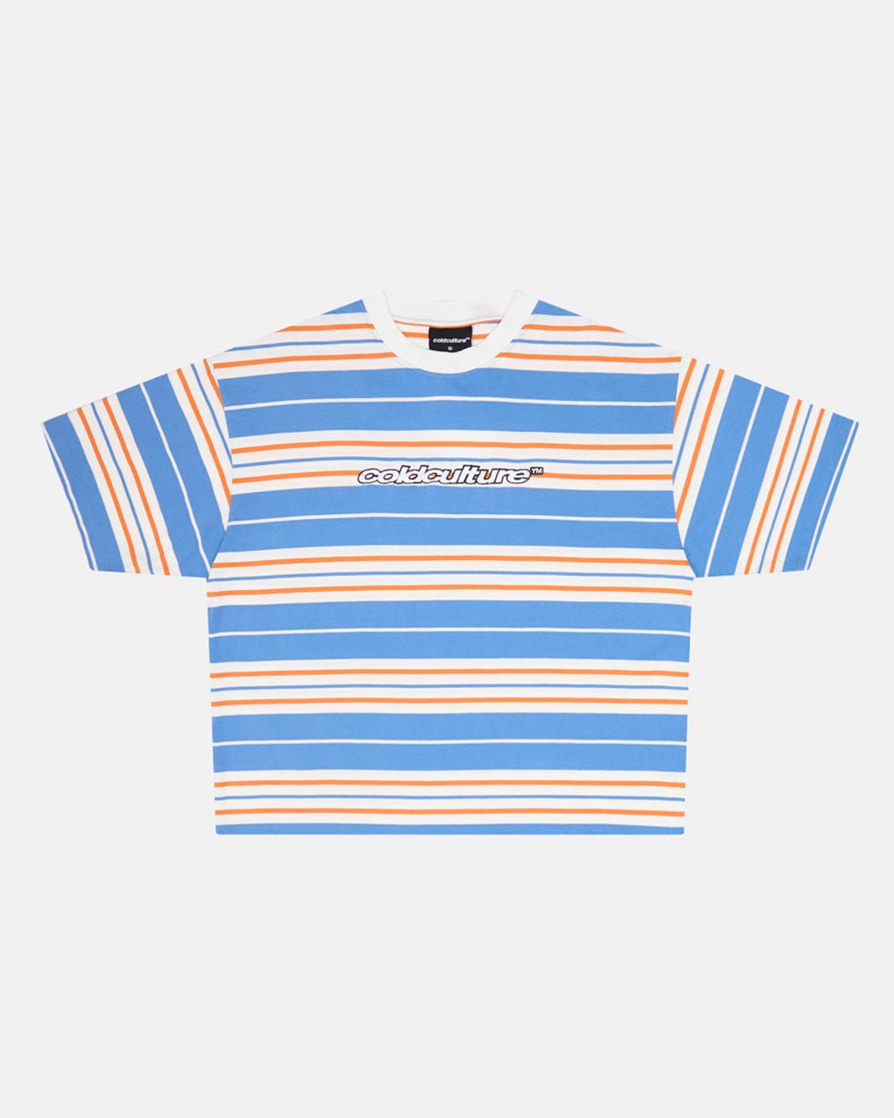 STRIPED TEE ORANGE - BLUE - COLD CULTURE