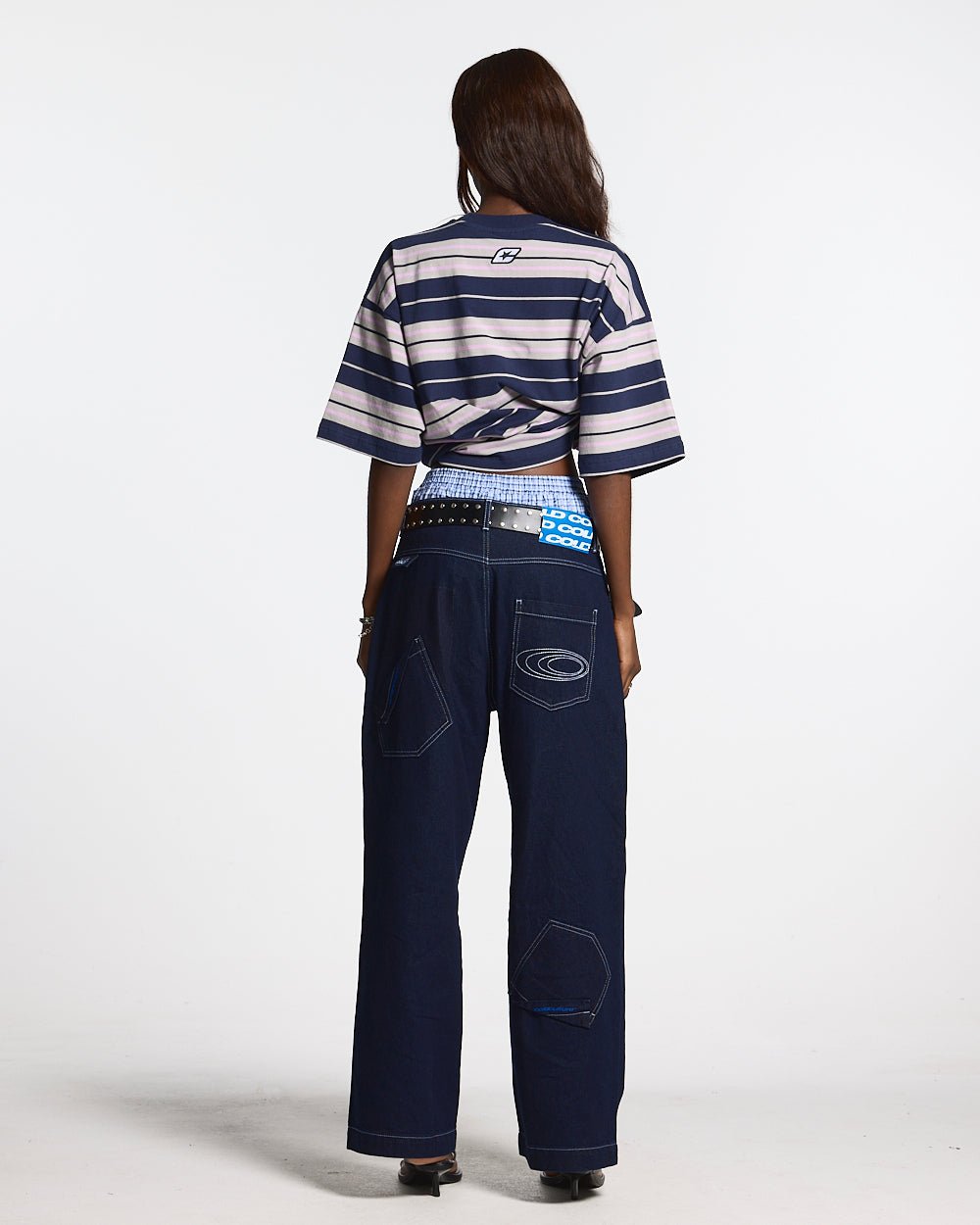 STRIPED TEE VIOLET - DARK BLUE - COLD CULTURE