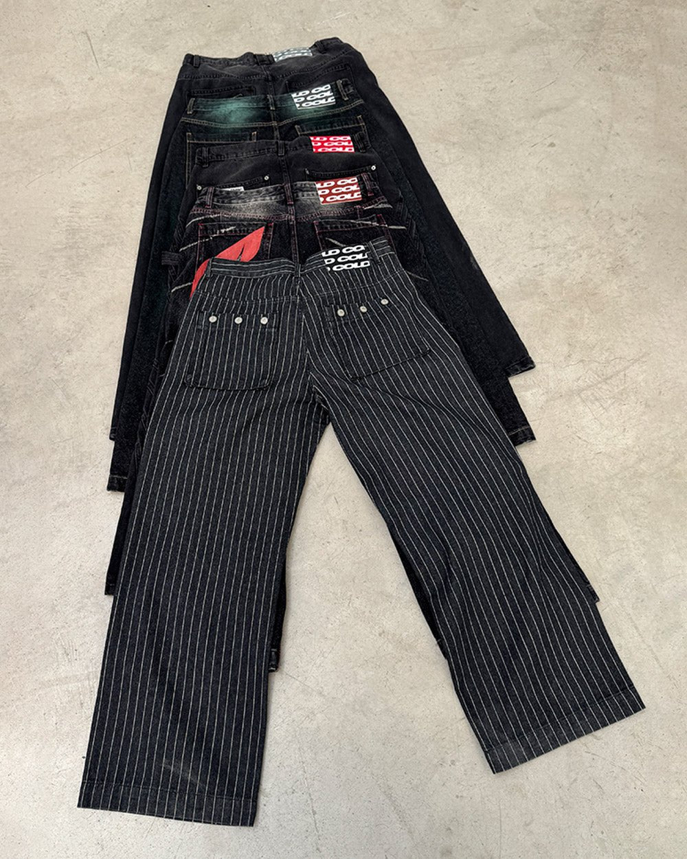 STRIPES CASINO V1 PANTS BLACK DENIM - Cold Culture