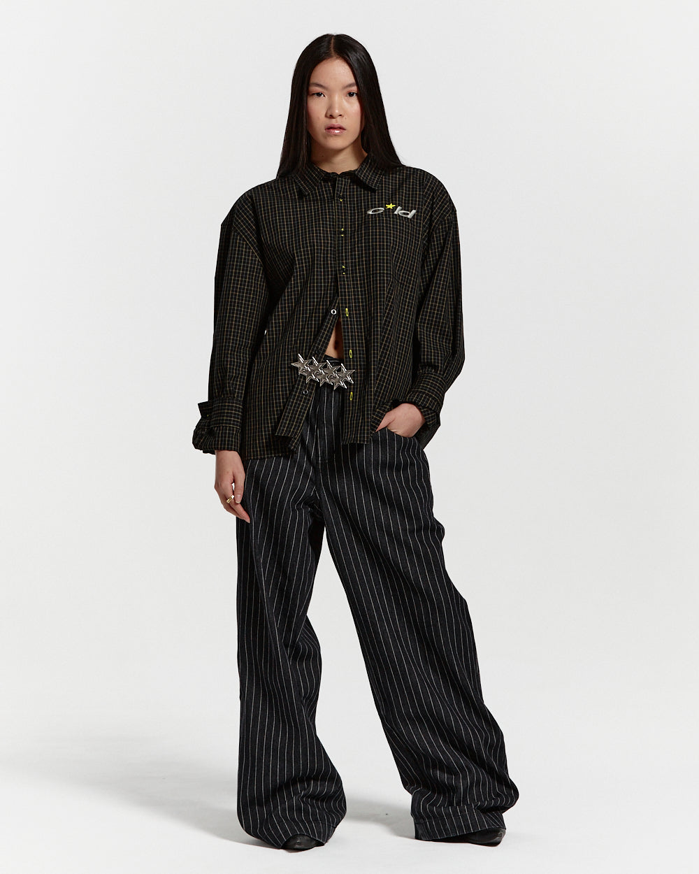 STRIPES CASINO V1 PANTS BLACK DENIM - Cold Culture #woman