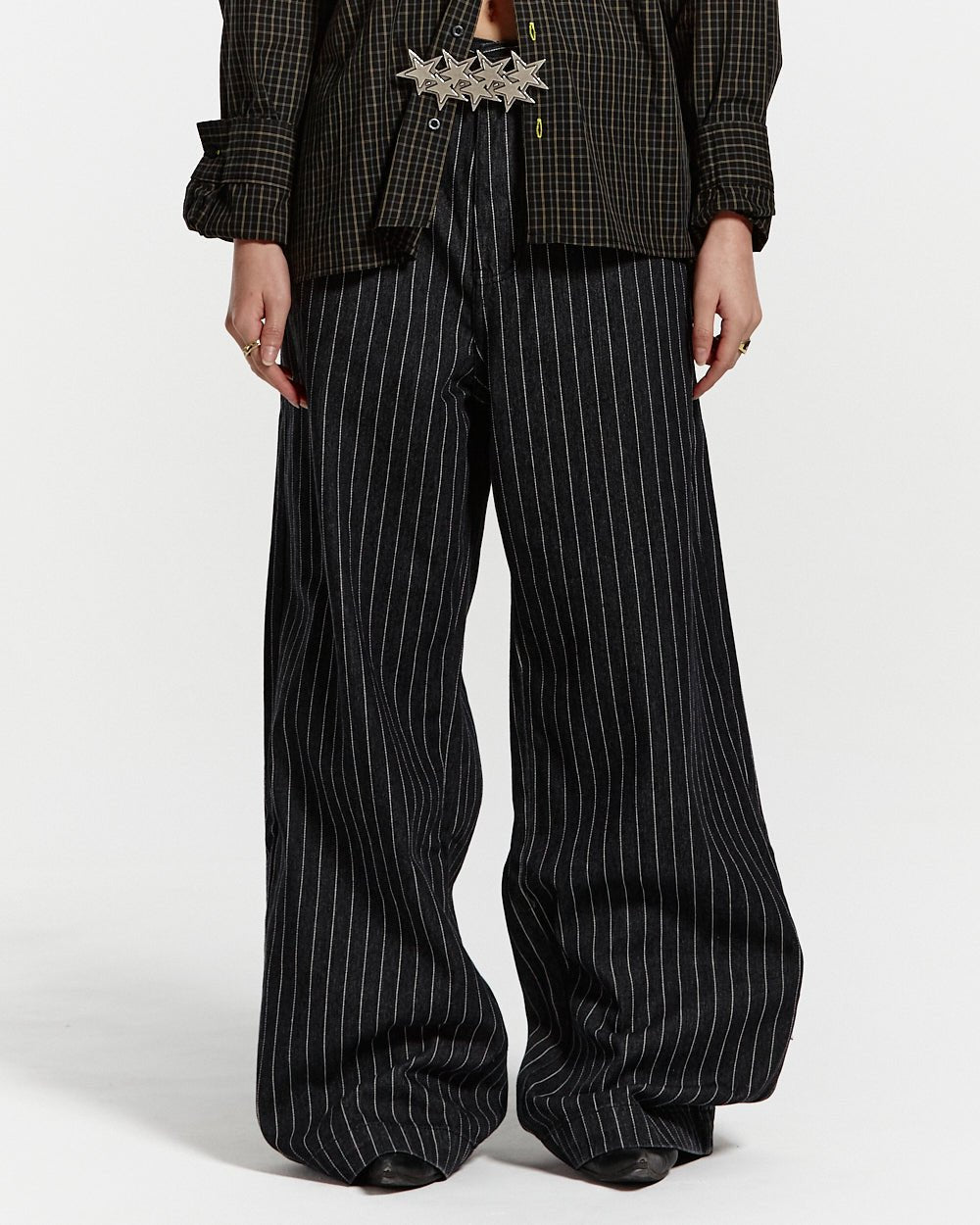 STRIPES CASINO V1 PANTS BLACK DENIM - COLD CULTURE