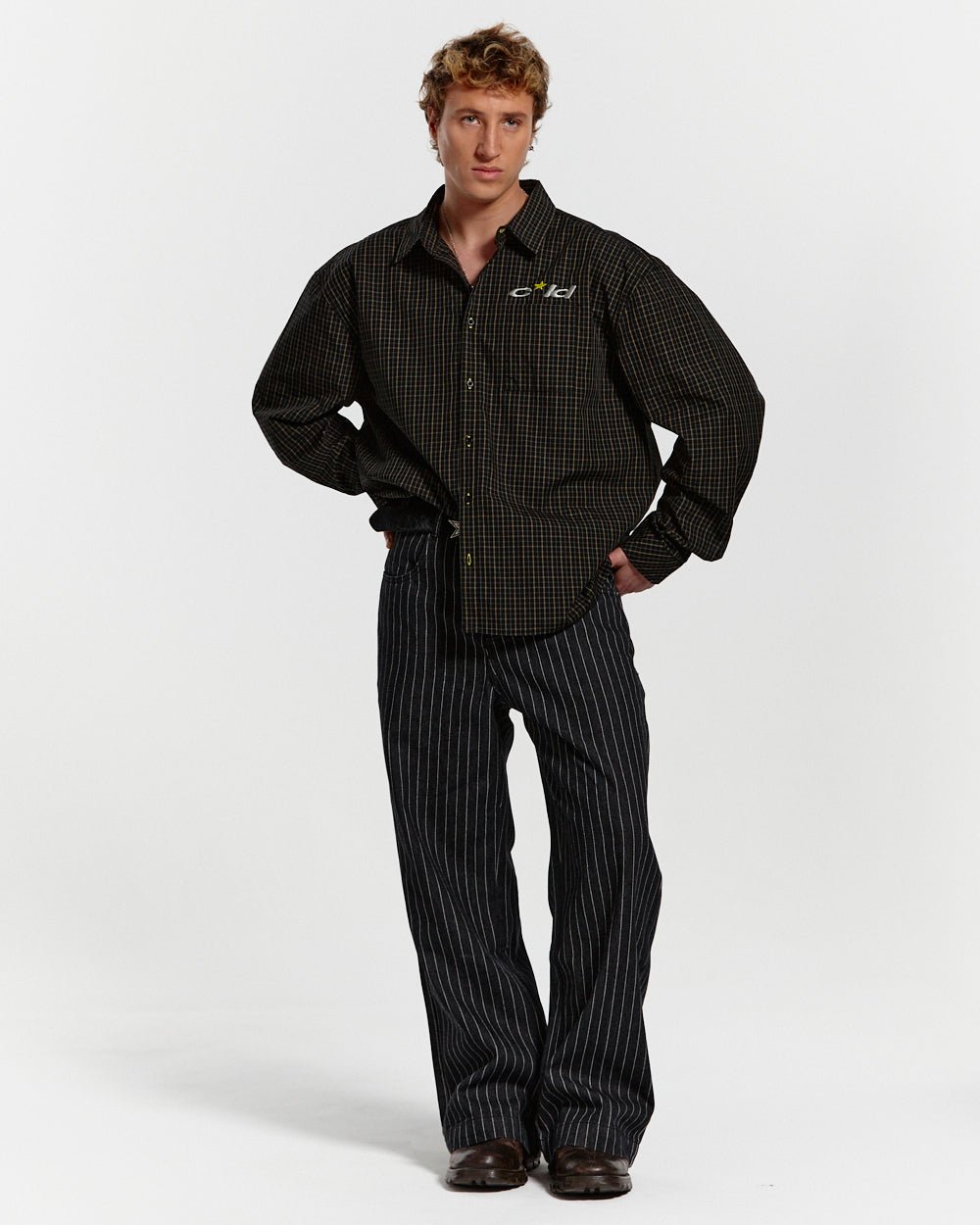STRIPES CASINO V1 PANTS BLACK DENIM - Cold Culture