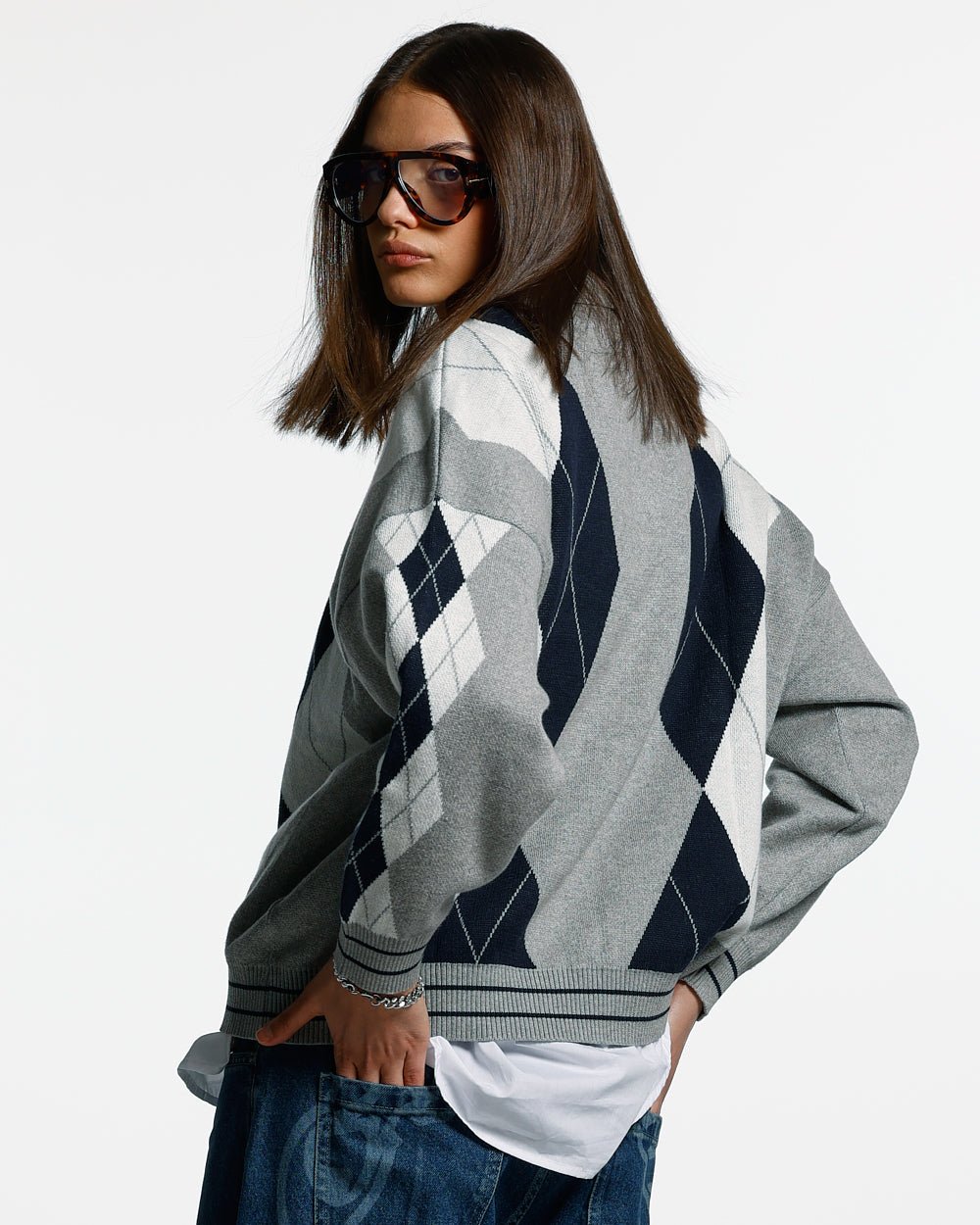 STRUCTURE COLLAR KNIT GREY - COLD CULTURE