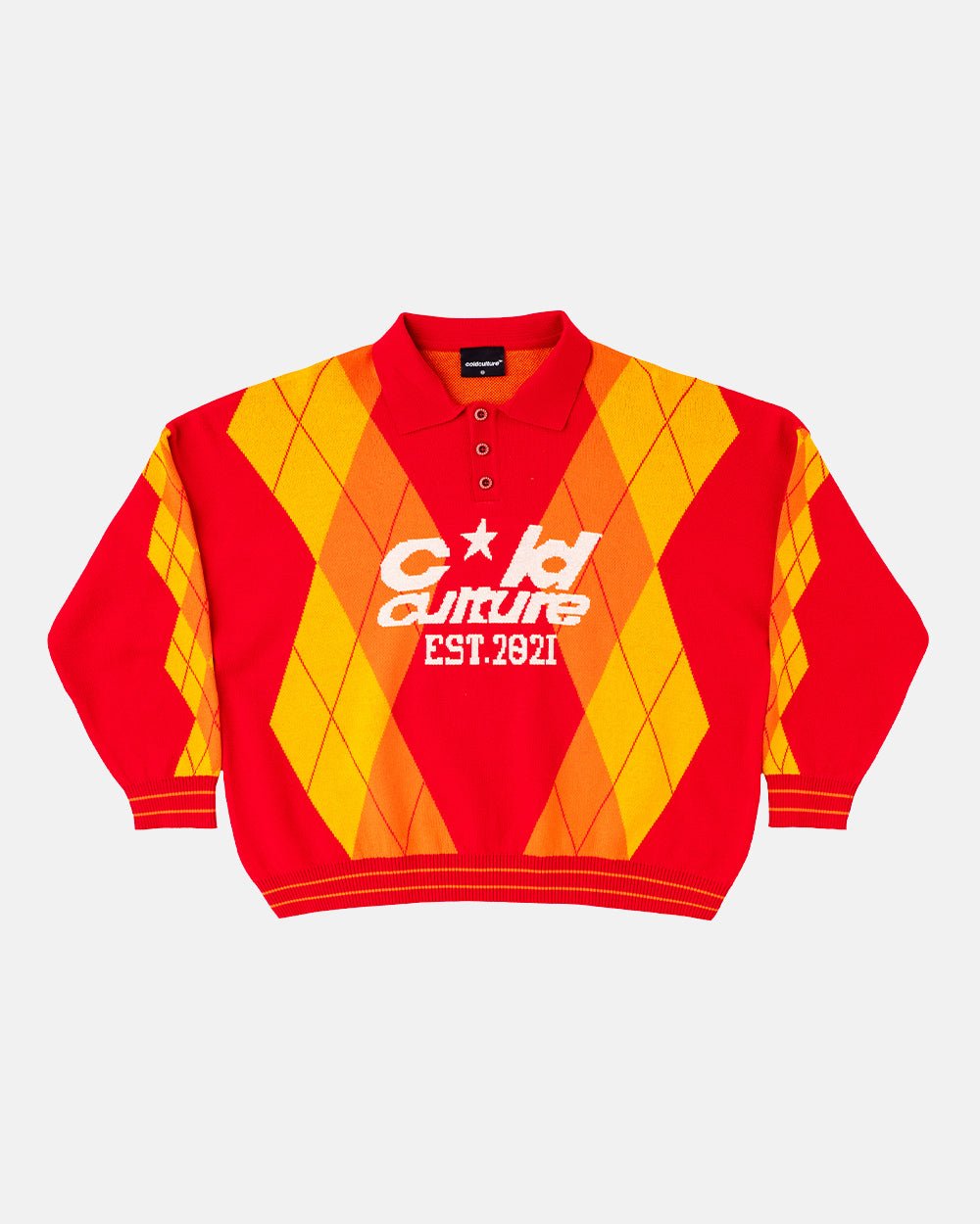 STRUCTURE COLLAR KNIT RUBY RED - COLD CULTURE