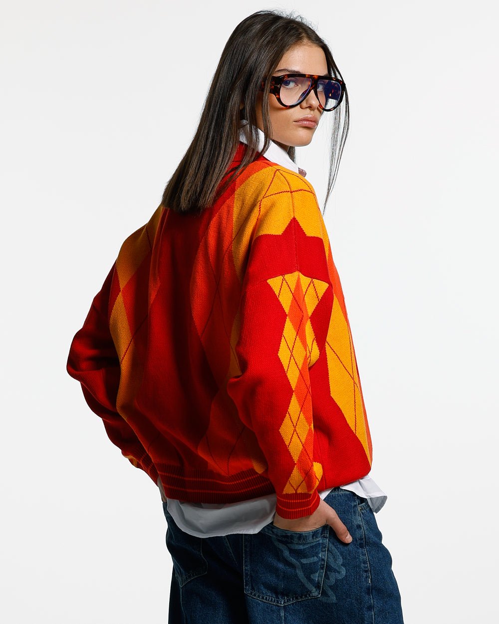 STRUCTURE COLLAR KNIT RUBY RED - COLD CULTURE