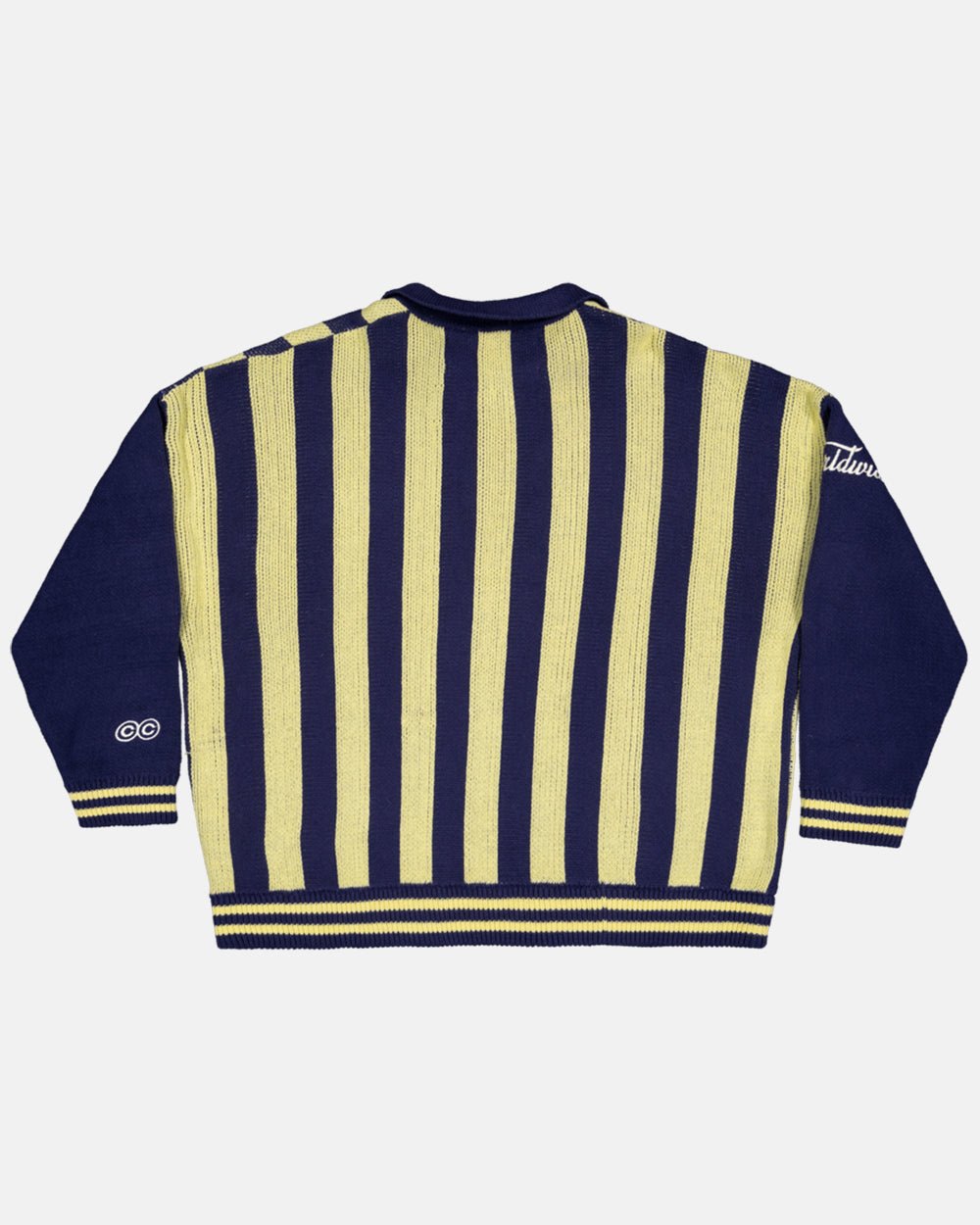 STRUCTURE COLLAR SWEATSHIRT KNIT BLUE/YELLOW - COLD CULTURE
