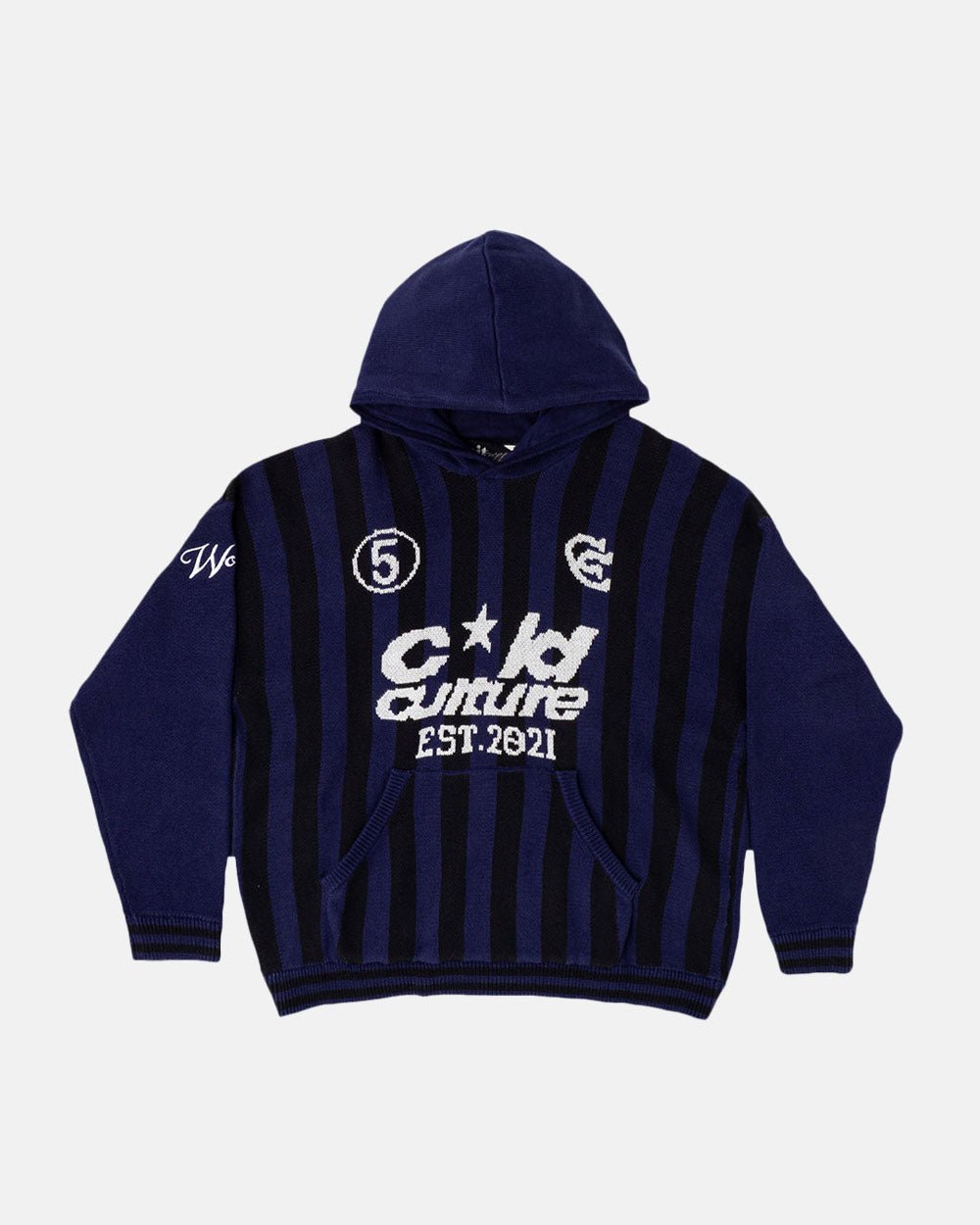 STRUCTURE KNIT HOODIE MIDNIGHT BLUE - COLD CULTURE