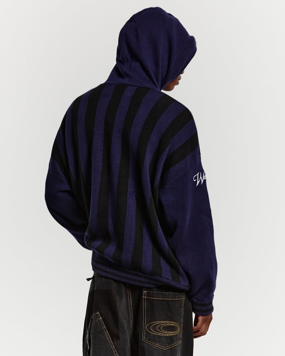 STRUCTURE KNIT HOODIE MIDNIGHT BLUE - COLD CULTURE