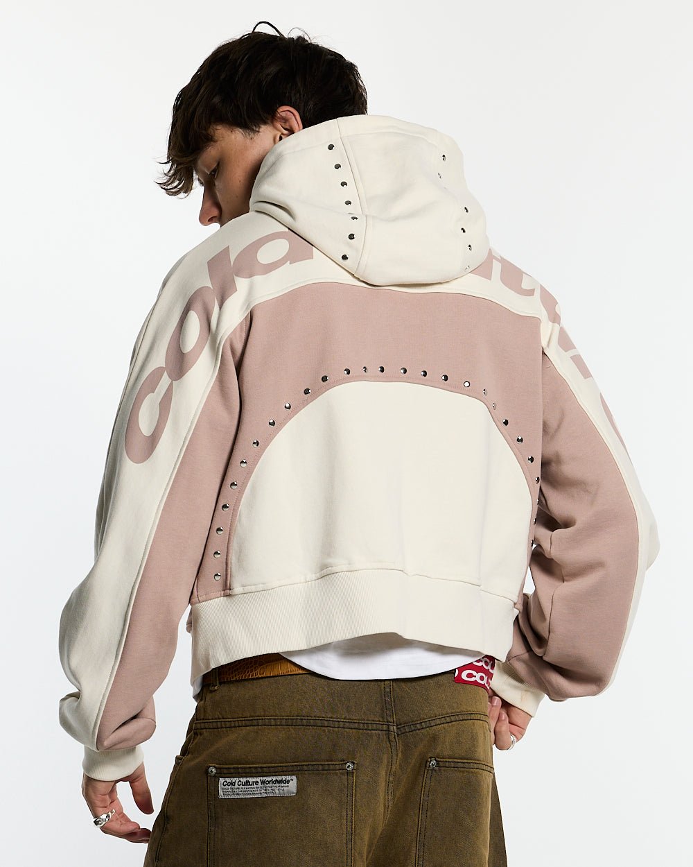 STUD ZIP HOODIE LIGHT GREY - COLD CULTURE #man