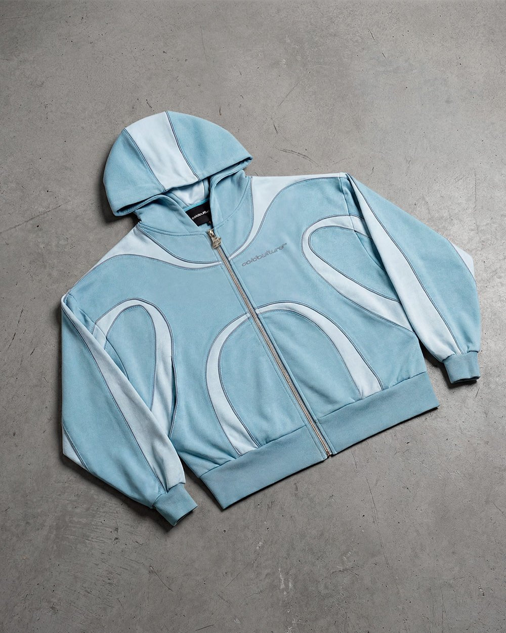TAKE OFF FLEECE ZIP HOODIE LIGHT BLUE - Cold Culture
