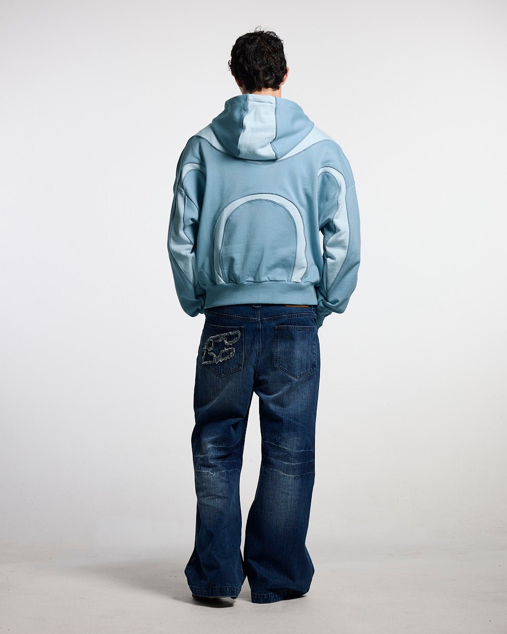 TAKE OFF FLEECE ZIP HOODIE LIGHT BLUE - Cold Culture