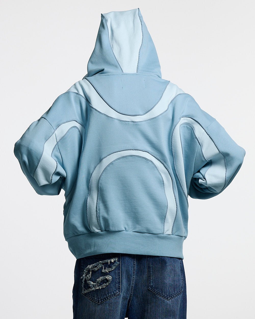 TAKE OFF FLEECE ZIP HOODIE LIGHT BLUE - Cold Culture