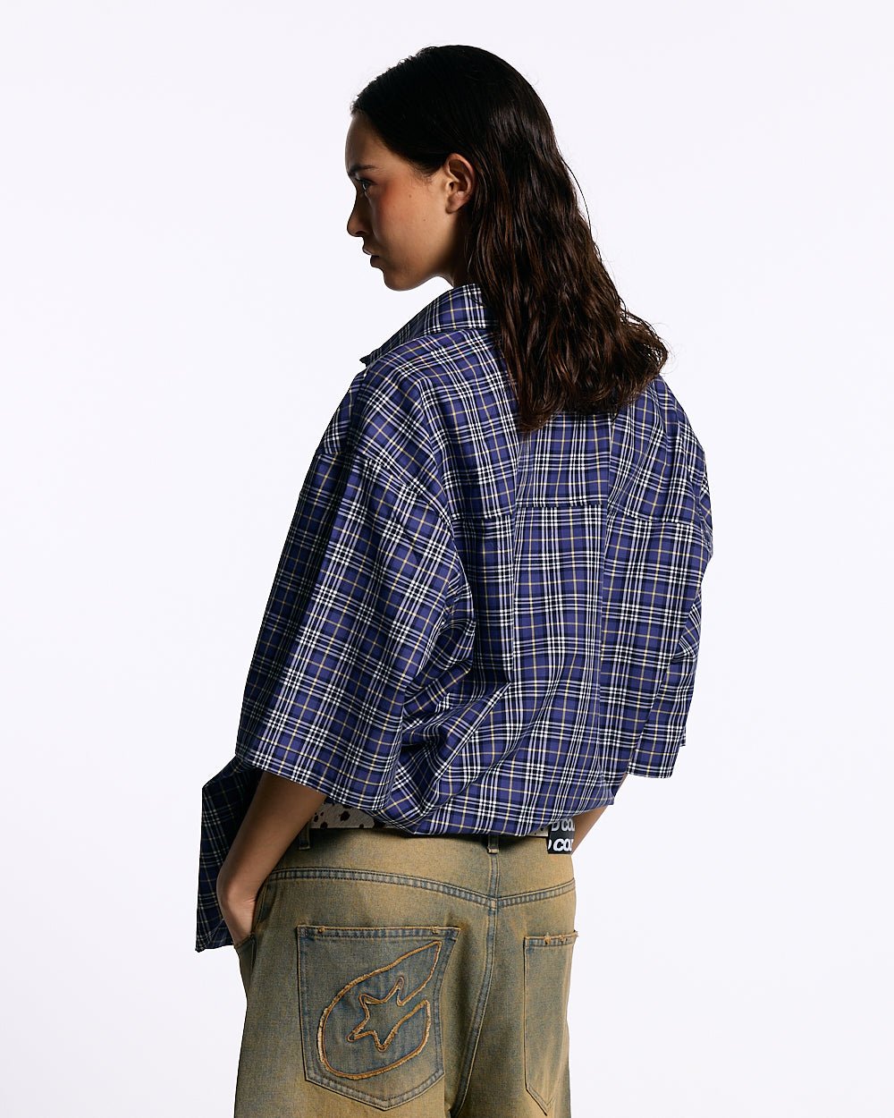TARTAN C SHIRT DARK BLUE - COLD CULTURE