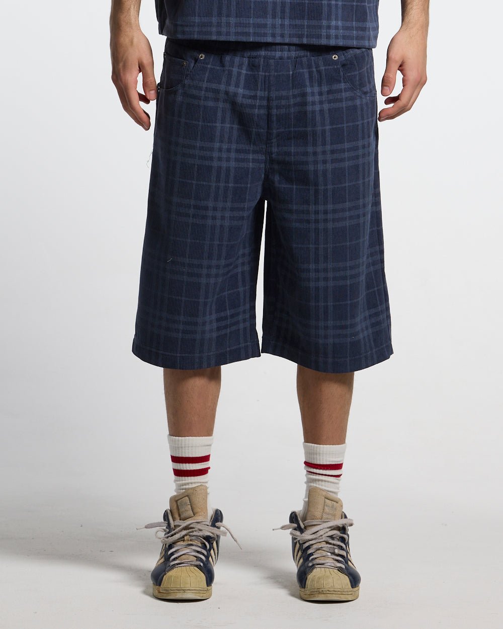 TARTAN CLUB SHORTS NAVY - Cold Culture #man