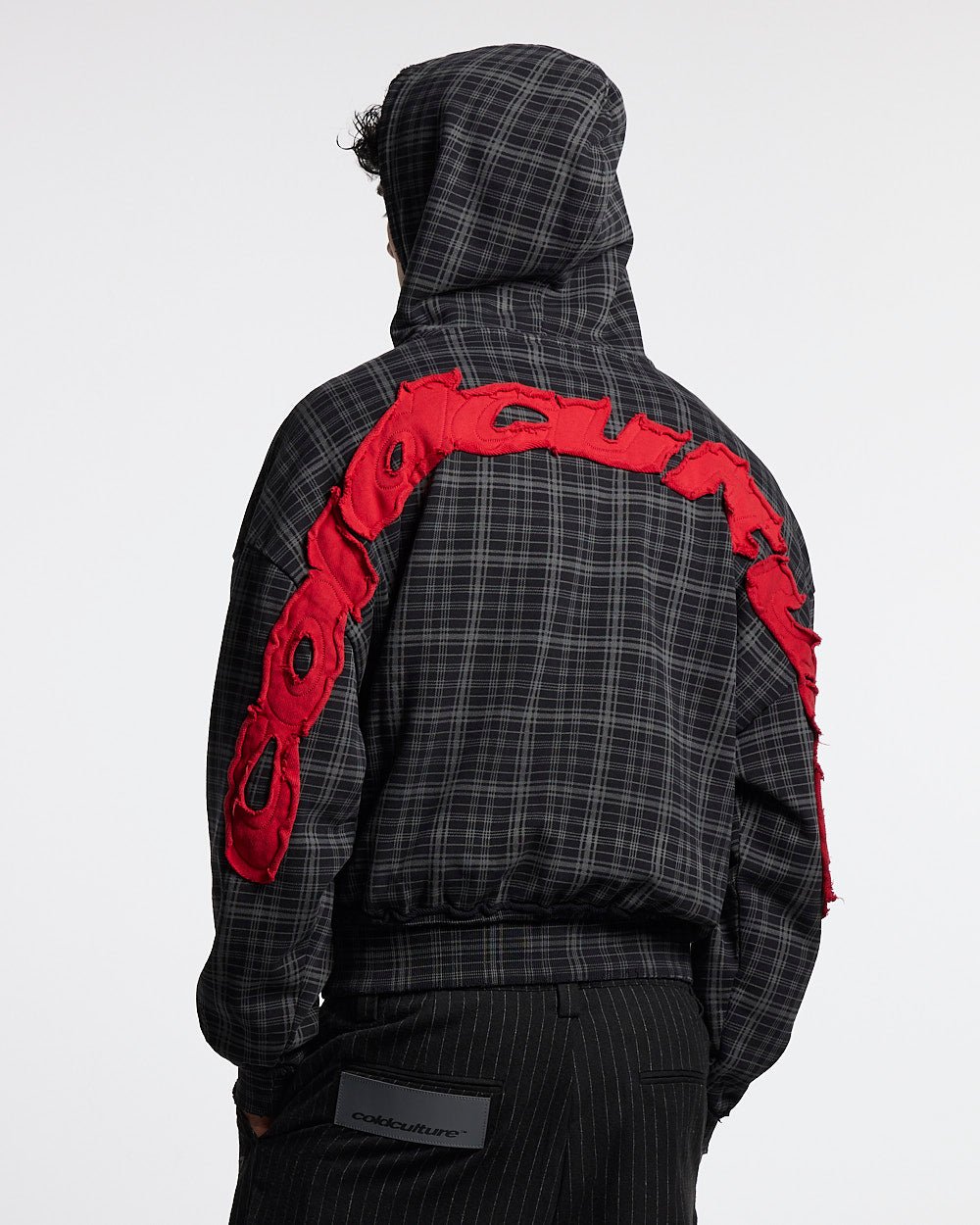 TARTAN HOODIE BLACK, GREY & RED - Cold Culture #man