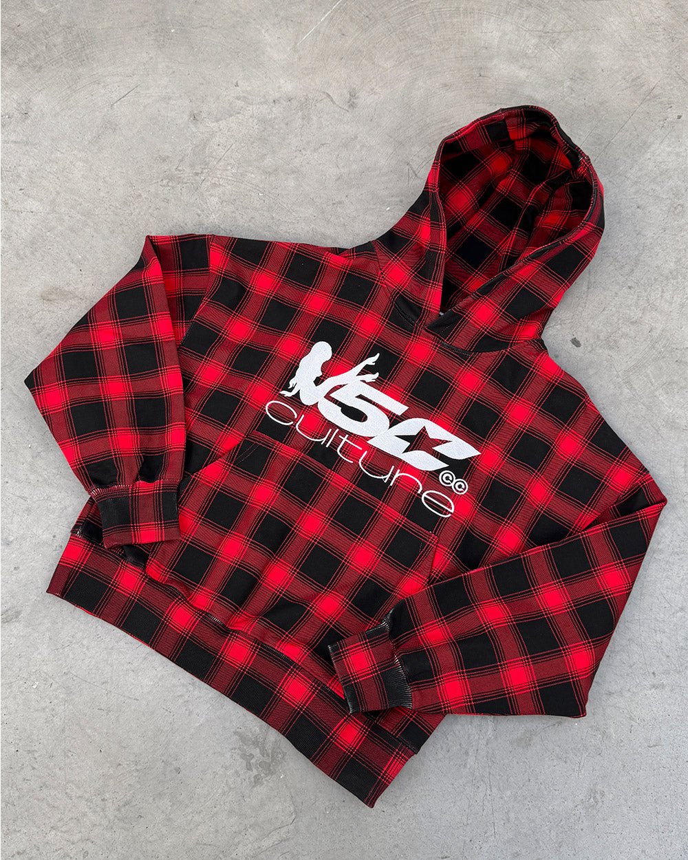 TARTAN HOODIE RED - Cold Culture