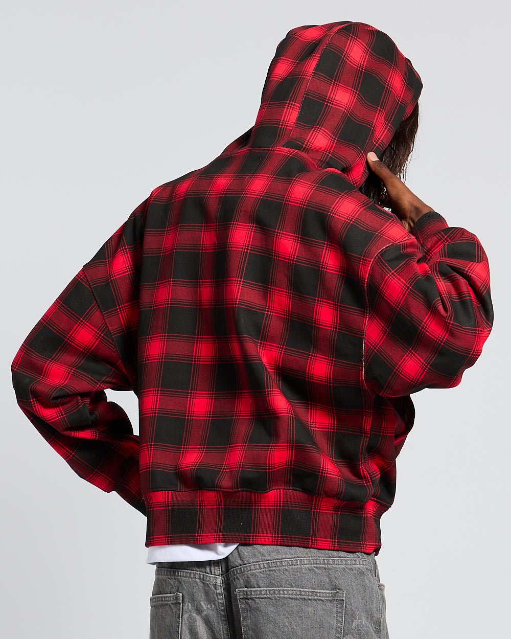 TARTAN HOODIE RED - Cold Culture