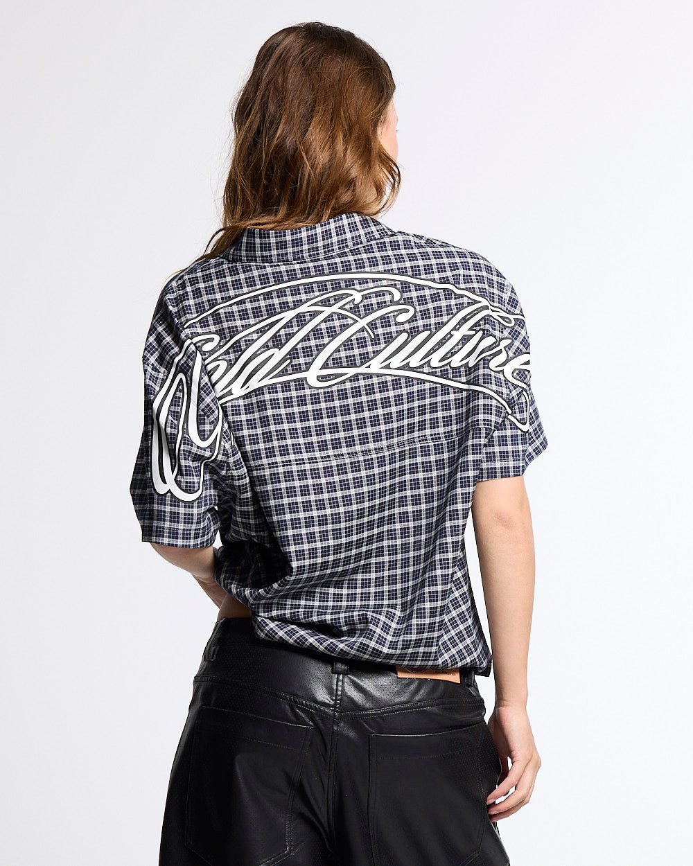 TARTAN SCRIPT SHIRT BLACK - Cold Culture