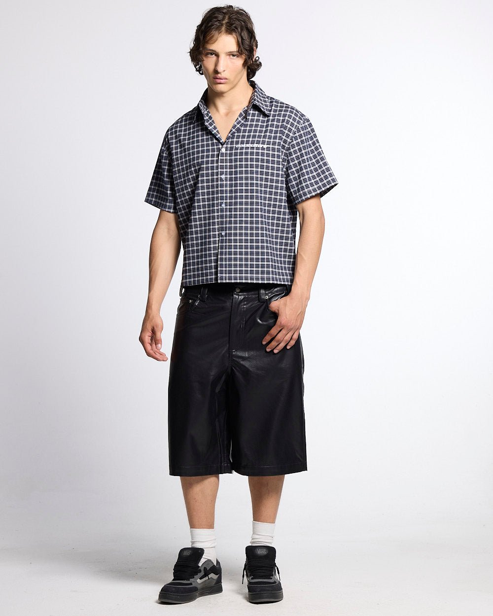 TARTAN SCRIPT SHIRT BLACK - Cold Culture