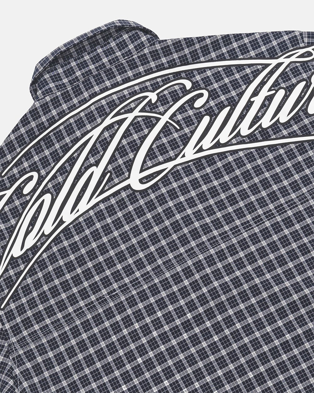 TARTAN SCRIPT SHIRT BLACK - Cold Culture
