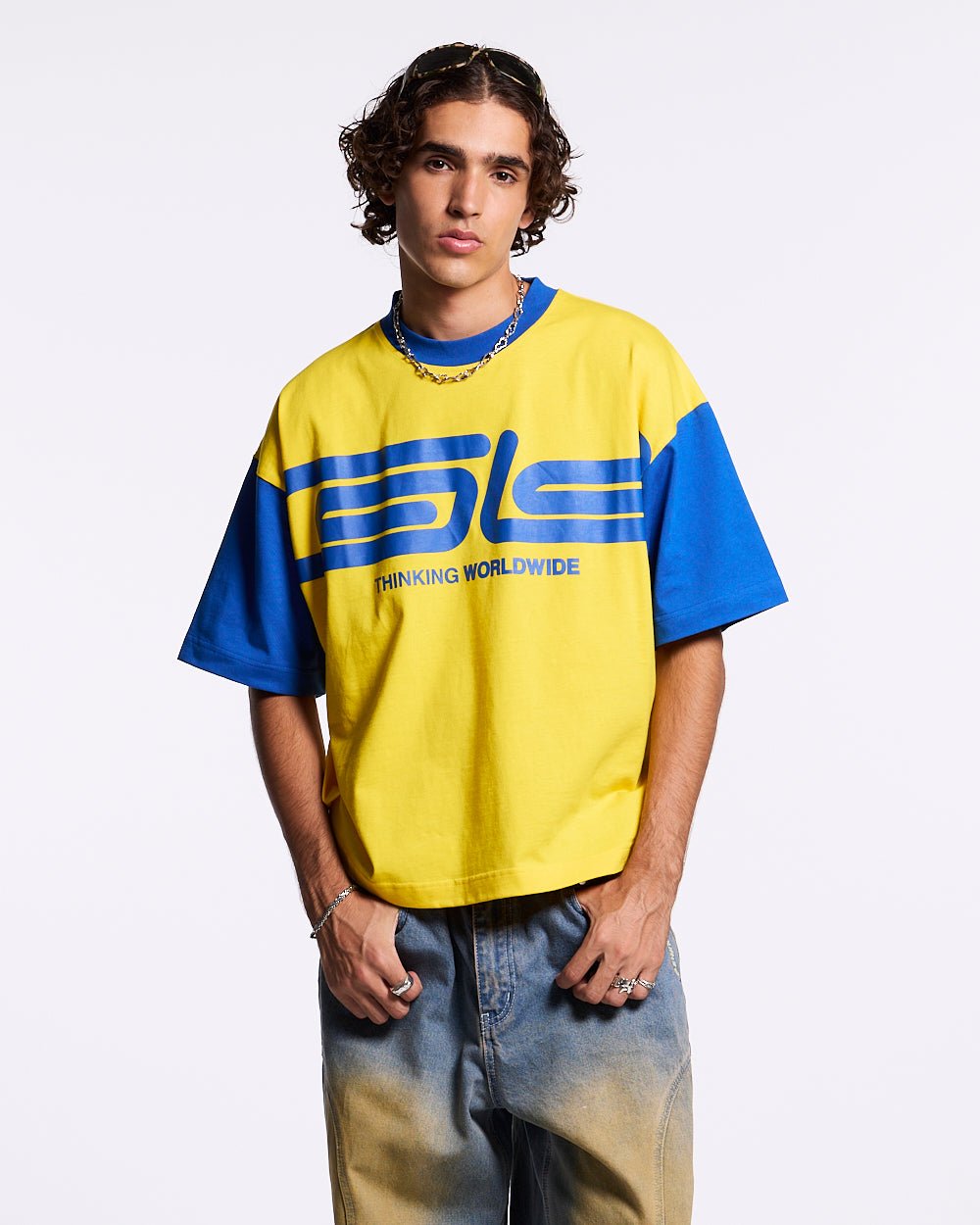 TEEN SPIRIT ERA TEE YELLOW AND BLUE - COLD CULTURE #man