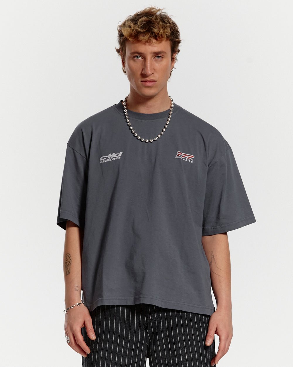 THREE SEVENS TEE DARK BLUE - COLD CULTURE
