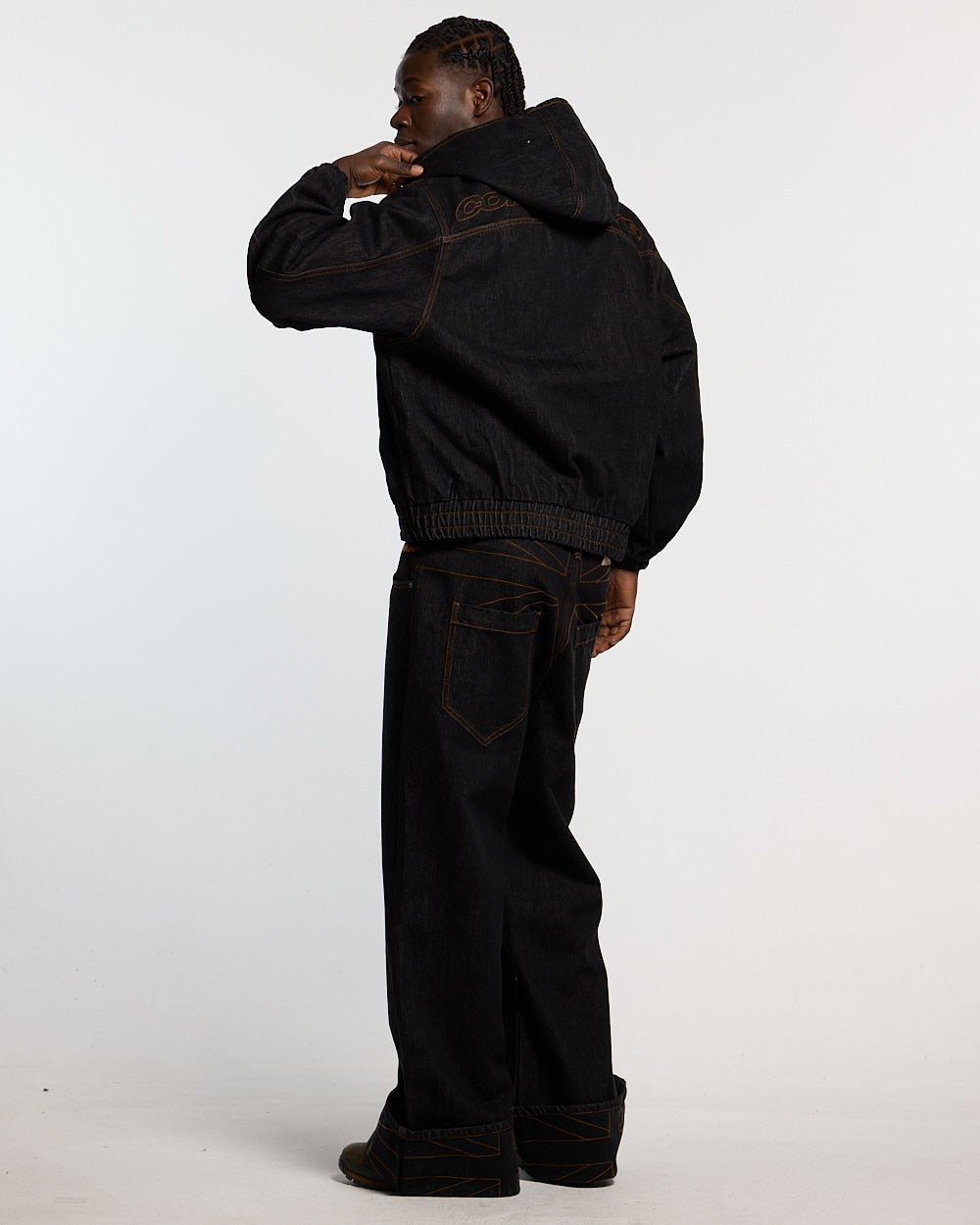 TOP BOY PANTS BLACK DENIM - Cold Culture #man