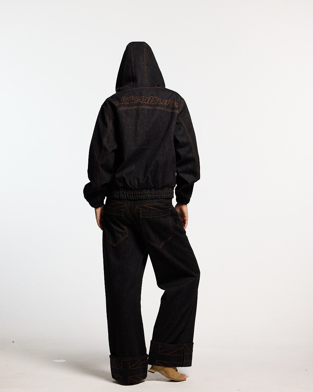 TOP BOY PANTS BLACK DENIM - Cold Culture #woman