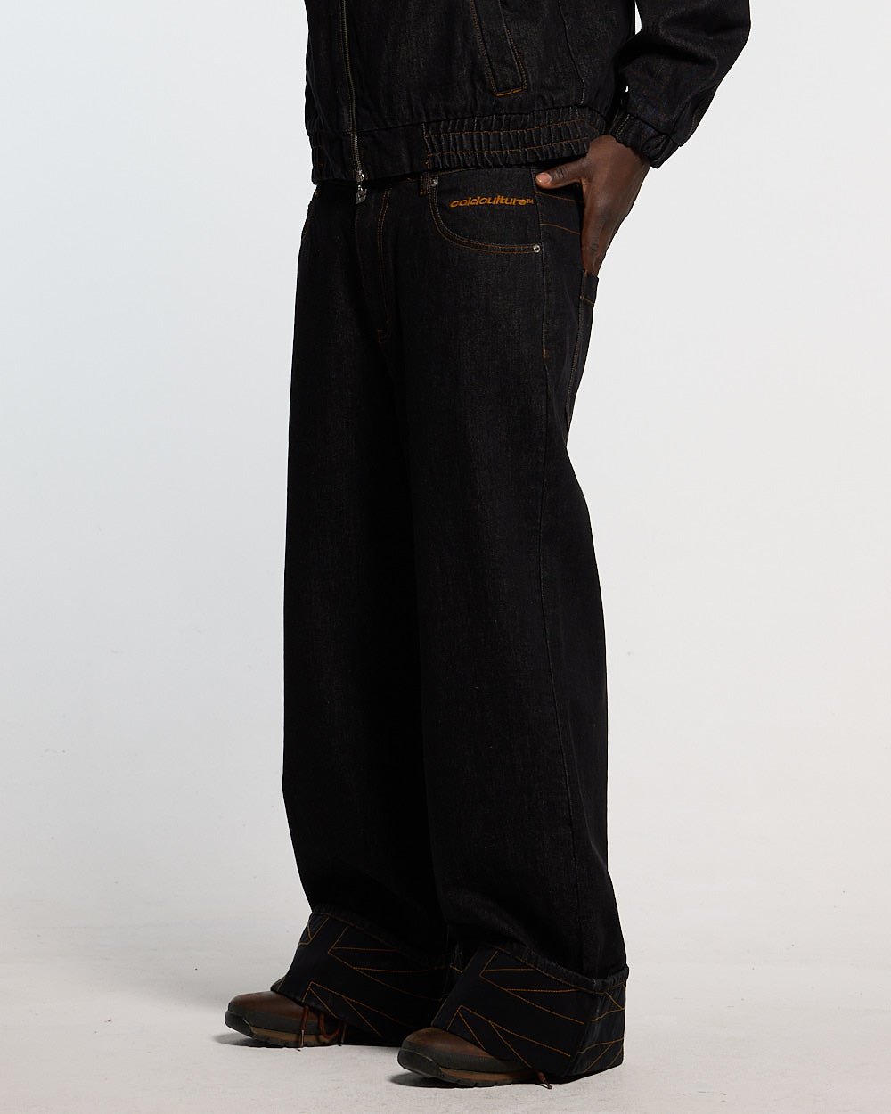 TOP BOY PANTS BLACK DENIM - Cold Culture #man