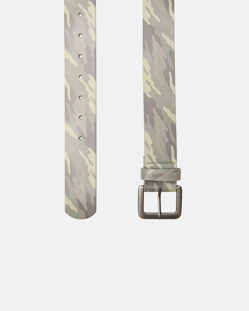TRACE BELT GREEN - green camo belt, detail close-up - Cold Culture