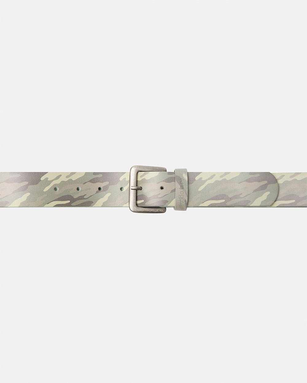 TRACE BELT GREEN - green camo belt, detail close-up - Cold Culture