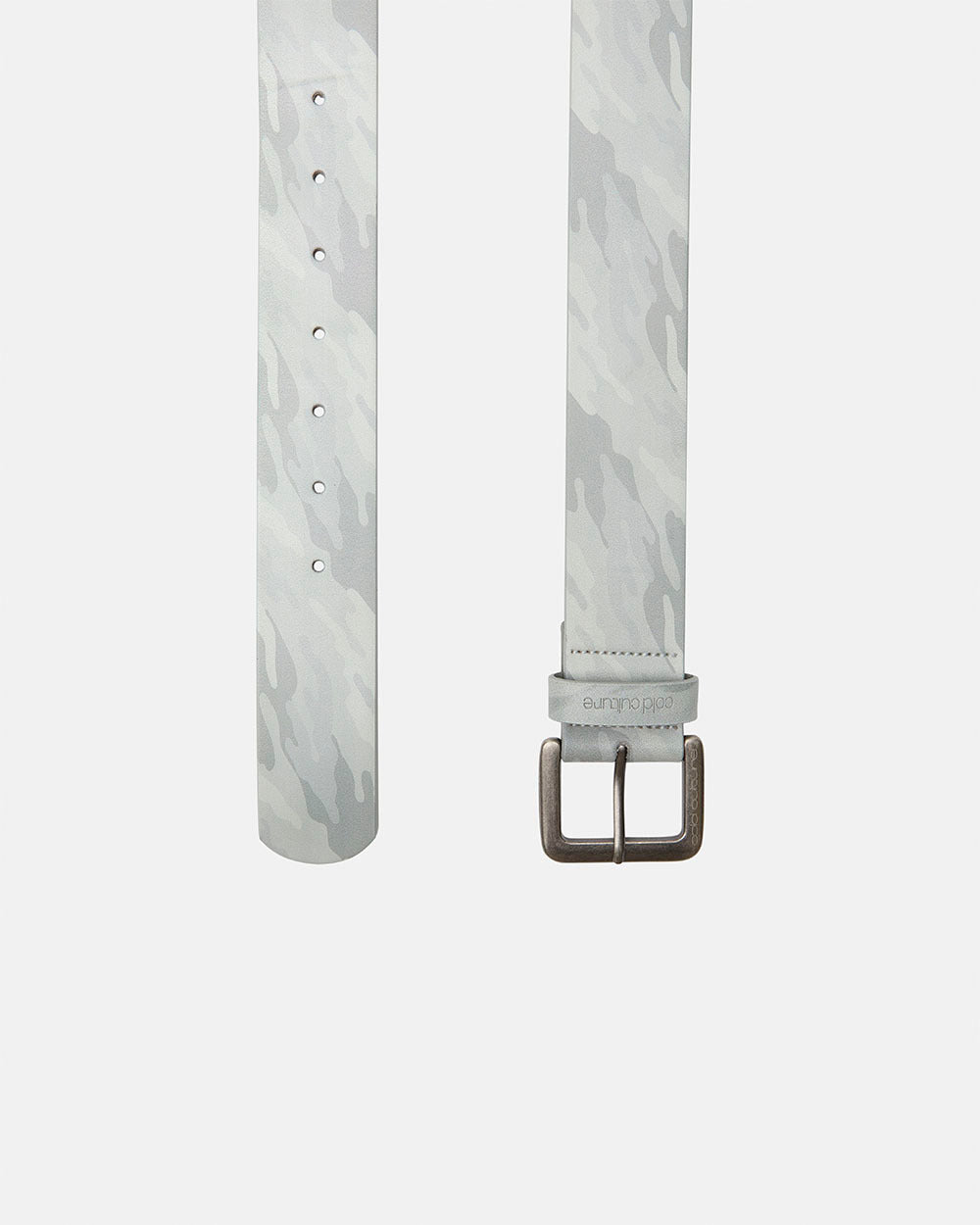 TRACE BELT GREY - grey camo belt, detail close-up - Cold Culture